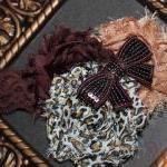 Brown Cheetah Print Shabby Headband Or Clip