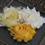 Yellow Shabby Flower Headband