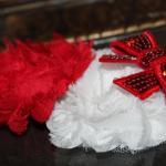 Red & White Shabby Valentine Headband